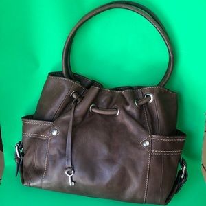 Fossil pebble leather hobo bag